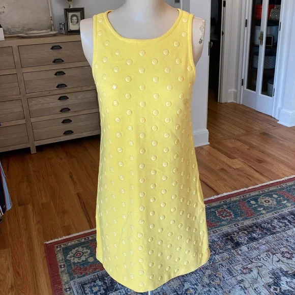 Juicy Couture Yellow Sleeveless Polka Dot Dress - Size S - Picture 1 of 10